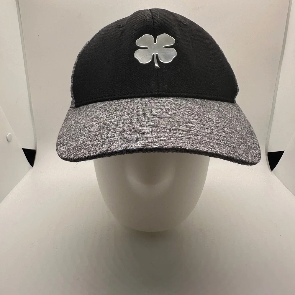 Black Clover Live Lucky Baseball Cap Black Grey Shamrock Logo‎ L XL Memory Fit